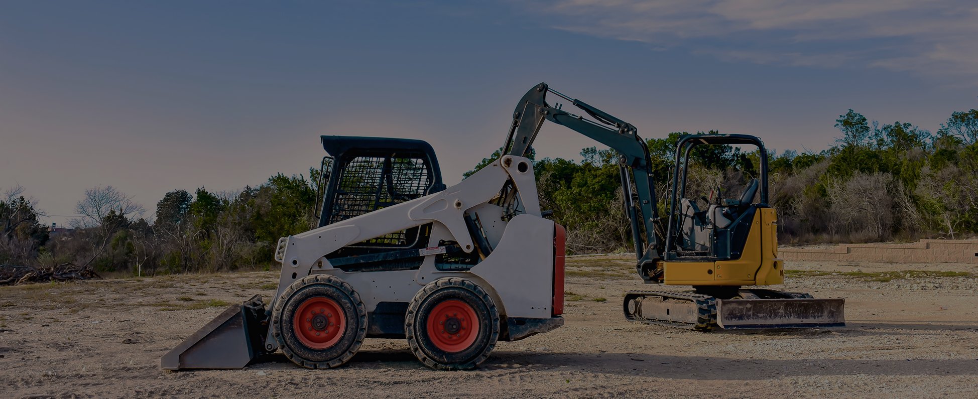 Construction equipment at a jobsite